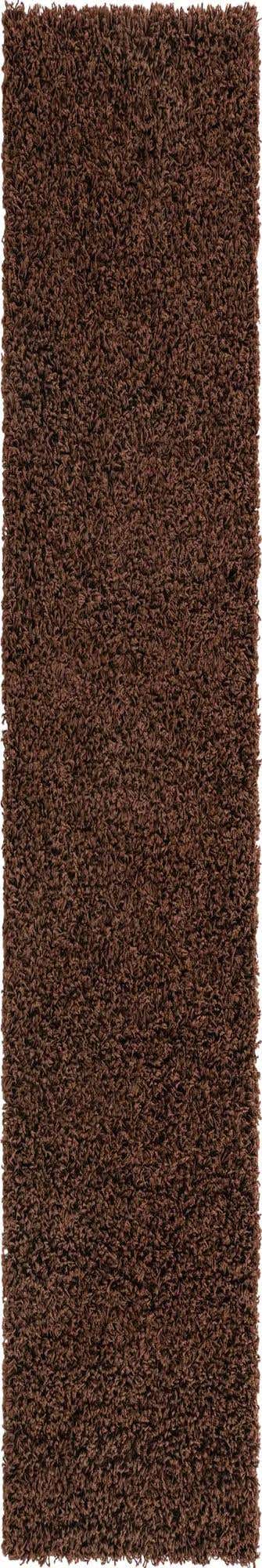 Chocolate Brown 2' 7 x 16' 5 Solid Shag Runner Area Rug Thick Soft Touch Fluffy & Plush Shaggy Pile Durable Minimalist Carpet for Classic Interior Design for Sale at Rug Engine