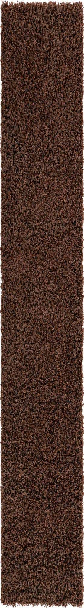 Chocolate Brown 2' 7 x 19' 8 Solid Shag Runner Area Rug Thick Soft Touch Fluffy & Plush Shaggy Pile Durable Minimalist Carpet for Classic Interior Design for Sale at Rug Engine