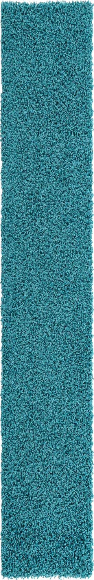 Deep Aqua Blue 2' 7 x 16' 5 Solid Shag Runner Area Rug Thick Soft Touch Fluffy & Plush Shaggy Pile Durable Minimalist Carpet for Classic Interior Design for Sale at Rug Engine