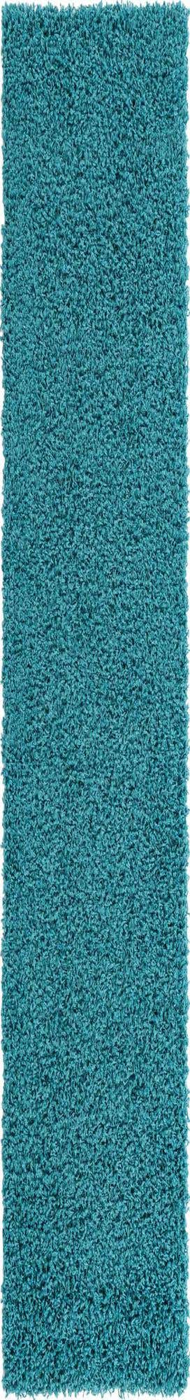 Deep Aqua Blue 2' 7 x 19' 8 Solid Shag Runner Area Rug Thick Soft Touch Fluffy & Plush Shaggy Pile Durable Minimalist Carpet for Classic Interior Design for Sale at Rug Engine