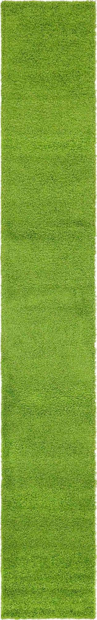 Grass Green 2' 7 x 16' 5 Solid Shag Runner Area Rug Thick Soft Touch Fluffy & Plush Shaggy Pile Durable Minimalist Carpet for Classic Interior Design for Sale at Rug Engine