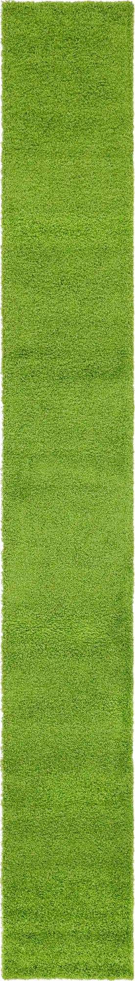 Grass Green 2' 7 x 19' 8 Solid Shag Runner Area Rug Thick Soft Touch Fluffy & Plush Shaggy Pile Durable Minimalist Carpet for Classic Interior Design for Sale at Rug Engine