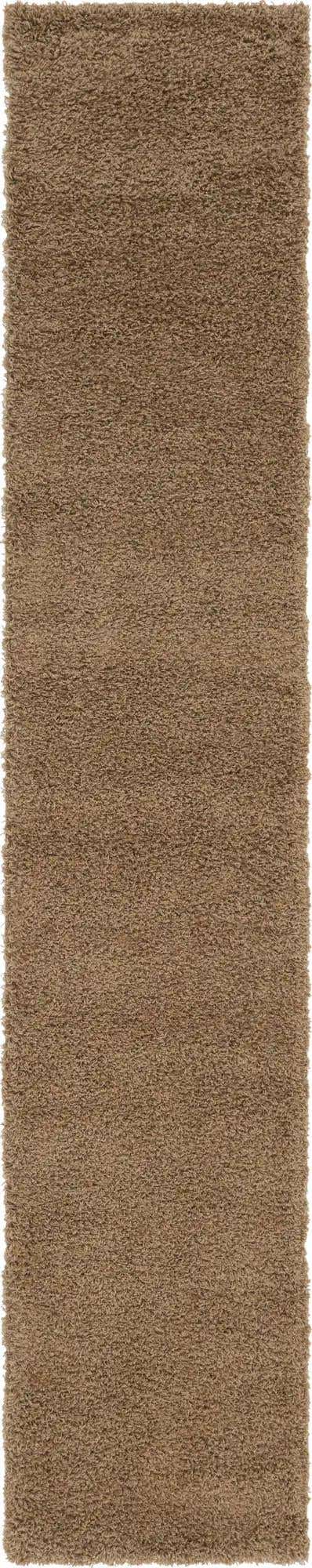 Sandy Brown 2' 7 x 13' 1 Solid Shag Runner Area Rug Thick Soft Touch Fluffy & Plush Shaggy Pile Durable Minimalist Carpet for Classic Interior Design for Sale at Rug Engine