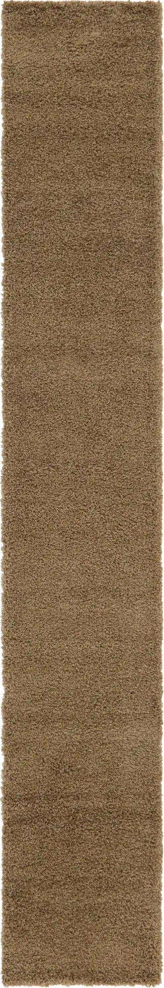 Sandy Brown 2' 7 x 16' 5 Solid Shag Runner Area Rug Thick Soft Touch Fluffy & Plush Shaggy Pile Durable Minimalist Carpet for Classic Interior Design for Sale at Rug Engine