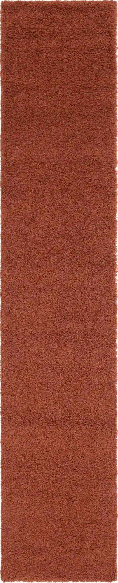 Terracotta 2' 7 x 13' 1 Solid Shag Runner Area Rug Thick Soft Touch Fluffy & Plush Shaggy Pile Durable Minimalist Carpet for Classic Interior Design for Sale at Rug Engine