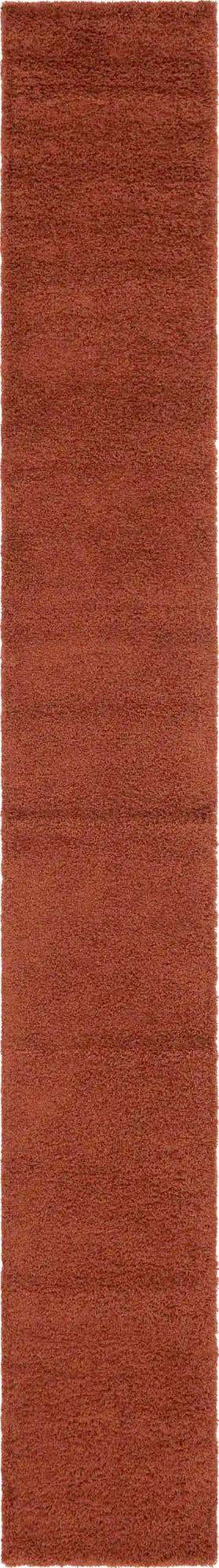 Terracotta 2' 7 x 19' 8 Solid Shag Runner Area Rug Thick Soft Touch Fluffy & Plush Shaggy Pile Durable Minimalist Carpet for Classic Interior Design for Sale at Rug Engine