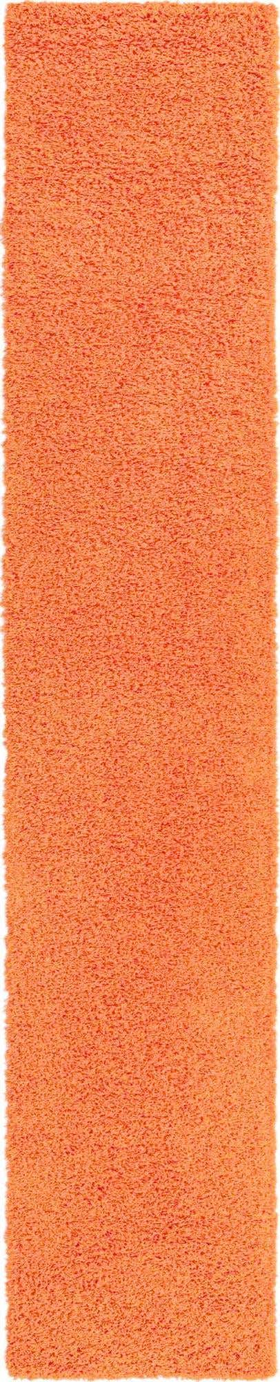 Tiger Orange 2' 7 x 13' 1 Solid Shag Runner Area Rug Thick Soft Touch Fluffy & Plush Shaggy Pile Durable Minimalist Carpet for Classic Interior Design for Sale at Rug Engine
