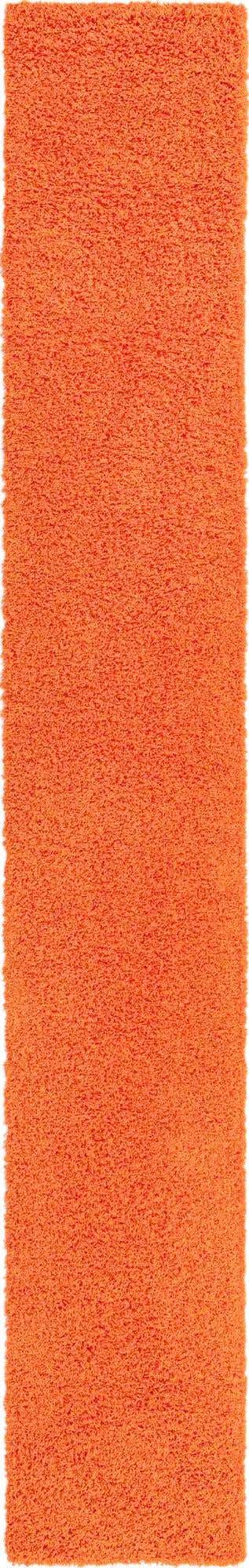 Tiger Orange 2' 7 x 16' 5 Solid Shag Runner Area Rug Thick Soft Touch Fluffy & Plush Shaggy Pile Durable Minimalist Carpet for Classic Interior Design for Sale at Rug Engine