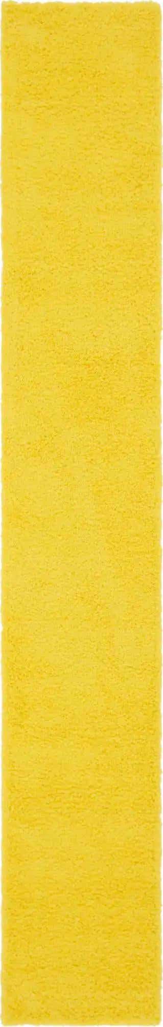 Tuscan Sun Yellow 2' 7 x 16' 5 Solid Shag Runner Area Rug Thick Soft Touch Fluffy & Plush Shaggy Pile