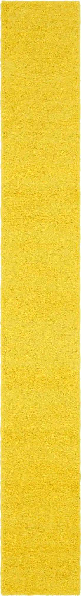 Tuscan Sun Yellow 2' 7 x 19' 8 Solid Shag Runner Area Rug Thick Soft Touch Fluffy & Plush Shaggy Pile