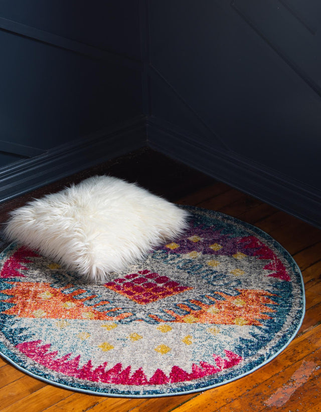 Multicolor 4' 1 x 4' 1 Vita Round Area Rug