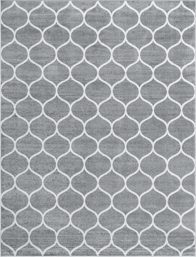 Light Gray 9' x 12' Trellis Frieze Rectangle Area Rug Geometric Modern Unique Stain Resistant Easy Clean Carpet for Living, Dining, Bedrooms, Office for Sale at Rug Engine