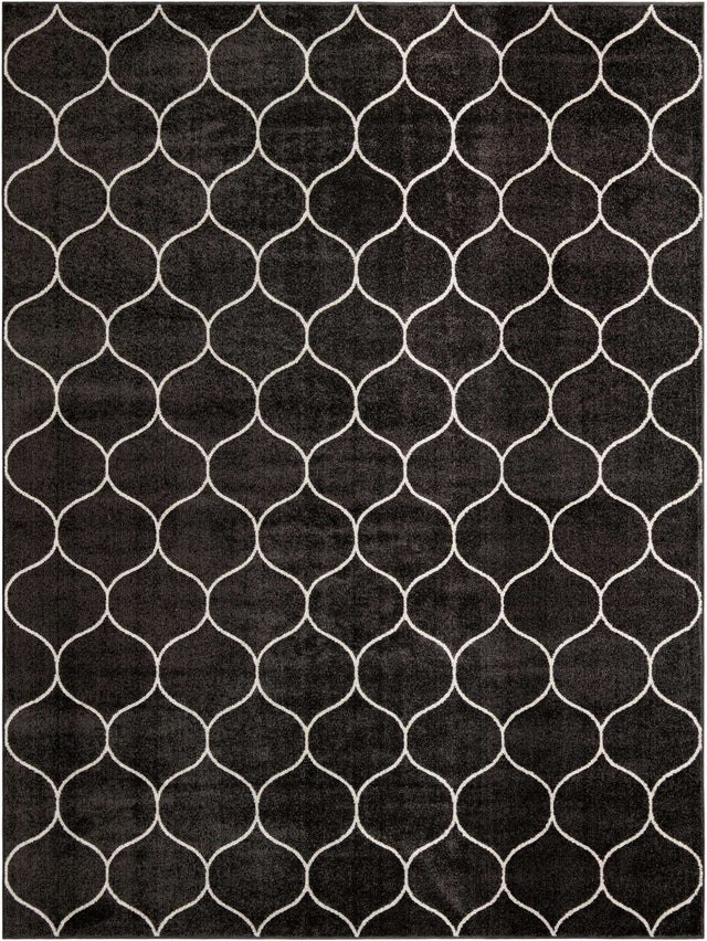 Dark Gray 9' x 12' Trellis Frieze Rectangle Area Rug