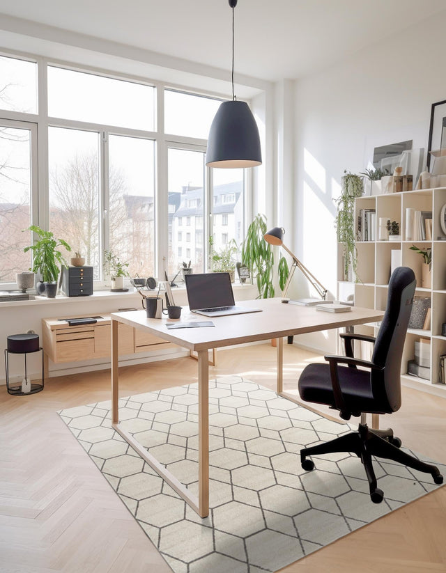 Ivory 5' 3 x 8' Trellis Frieze Rectangle Area Rug