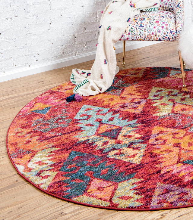 Rust Red 3' 3 x 3' 3 Sedona Round Area Rug