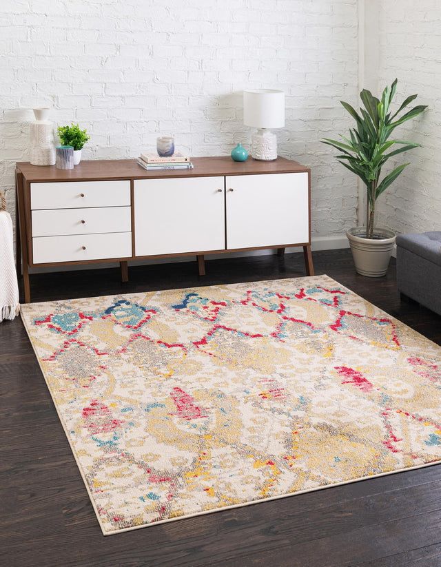 Beige 6' 1 x 6' 1 Sedona Square Area Rug