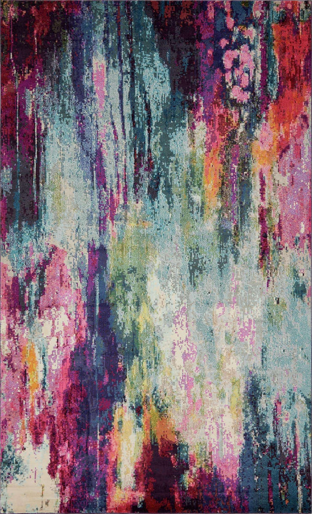 Multicolor 10' 6 x 16' 5 Chromatic Rectangle Area Rug 100% Polypropylene With Cotton Backing Abstract Modern Colorful Carpet Mat for Home Decor & Interior Design for Sale at Rug Engine