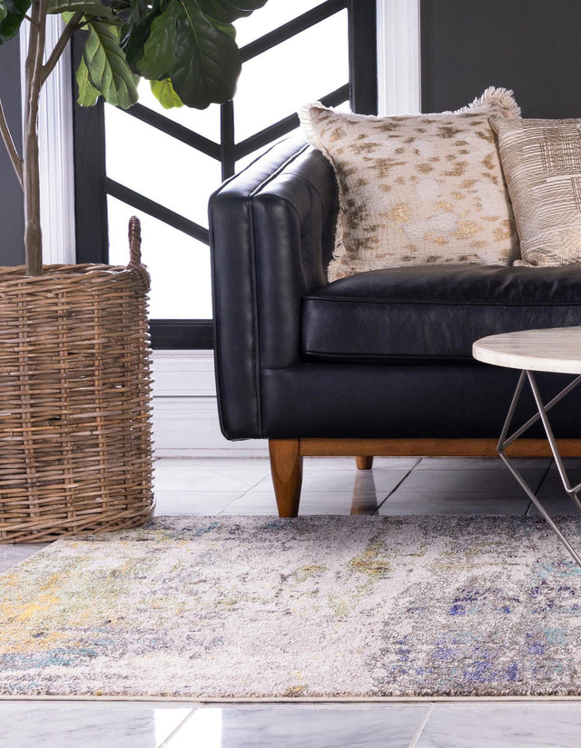 Gray 9' x 12' 2 Chromatic Rectangle Area Rug 100% Polypropylene With Cotton Backing Abstract Modern Colorful Carpet Mat for Home Decor & Interior Design for Sale at Rug Engine