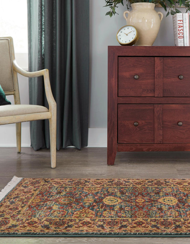 Blue 2' x 6' 1 Edinburgh Runner Area Rug 100% Polypropylene Easy Clean With Cotton Backing Traditional Classic Design Carpet for Living, Dining Room, Office for Sale at Rug Engine