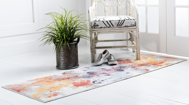 Multicolor 2' 7 x 10' Jill Zarin Downtown Runner Area Rug 100% Polyester (Space-Dyed Yarn) Abstract Modern Colorful Vivid Carpet for Home Interior Design for Sale at Rug Engine