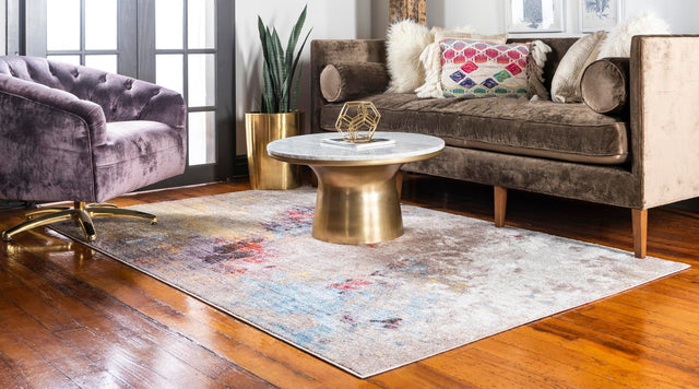 Multicolor 5' 1 x 8' Jill Zarin Downtown Rectangle Area Rug 100% Polyester (Space-Dyed Yarn) Abstract Modern Colorful Vivid Carpet for Home Interior Design for Sale at Rug Engine