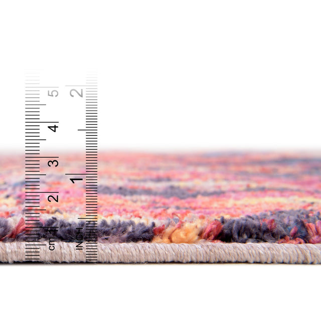 Multicolor 8' x 8' Jill Zarin Downtown Round Area Rug 100% Polyester (Space-Dyed Yarn) Abstract Modern Colorful Vivid Carpet for Home Interior Design for Sale at Rug Engine