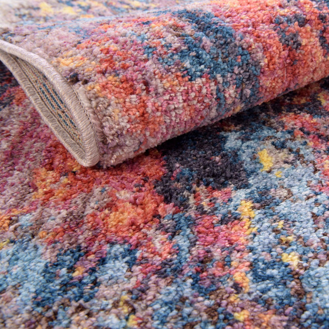 Multicolor 8' x 8' Jill Zarin Downtown Round Area Rug 100% Polyester (Space-Dyed Yarn) Abstract Modern Colorful Vivid Carpet for Home Interior Design for Sale at Rug Engine