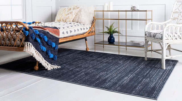 Navy Blue 4' 1 x 6' 1 Jill Zarin Uptown Rectangle Area Rug 70% Polypropylene & 30% Polyester Contemporary Carpet for Living, Dining, Office, Bedroom for Sale at Rug Engine