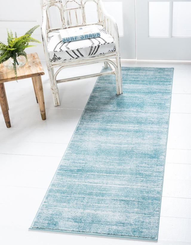 Turquoise 2' 2 x 6' 1 Jill Zarin Uptown Runner Area Rug 70% Polypropylene & 30% Polyester Contemporary Carpet for Living, Dining, Office, Bedroom for Sale at Rug Engine
