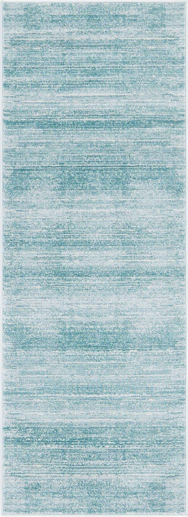 Turquoise 2' 2 x 6' 1 Jill Zarin Uptown Runner Area Rug 70% Polypropylene & 30% Polyester Contemporary Carpet for Living, Dining, Office, Bedroom for Sale at Rug Engine