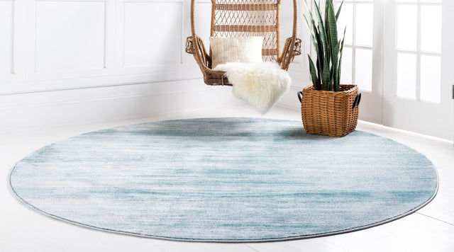 Turquoise 8' x 8' Jill Zarin Uptown Round Area Rug 70% Polypropylene & 30% Polyester Contemporary Carpet for Living, Dining, Office, Bedroom for Sale at Rug Engine