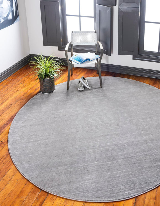 Gray 8' x 8' Jill Zarin Uptown Round Area Rug 70% Polypropylene & 30% Polyester Contemporary Carpet for Living, Dining, Office, Bedroom for Sale at Rug Engine