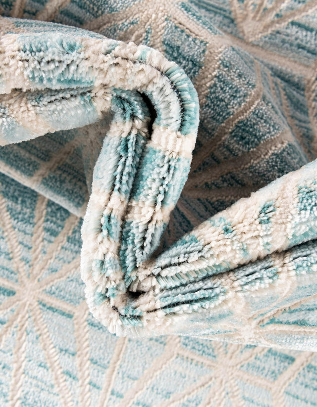 Blue 4' 1 x 6' 1 Jill Zarin Uptown Rectangle Area Rug 70% Polypropylene & 30% Polyester Contemporary Carpet for Living, Dining, Office, Bedroom for Sale at Rug Engine