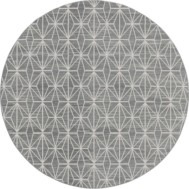 Gray 8' x 8' Jill Zarin Uptown Round Area Rug 70% Polypropylene & 30% Polyester Contemporary Carpet for Living, Dining, Office, Bedroom for Sale at Rug Engine