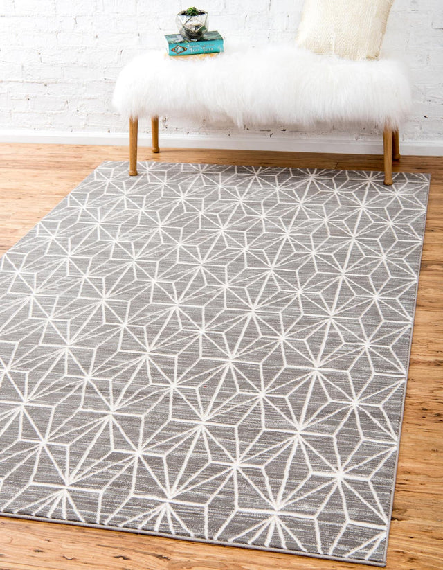 Gray 9' x 12' 2 Jill Zarin Uptown Rectangle Area Rug 70% Polypropylene & 30% Polyester Contemporary Carpet for Living, Dining, Office, Bedroom for Sale at Rug Engine