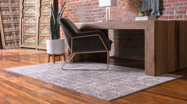 Gray 9' x 12' 2 Jill Zarin Uptown Rectangle Area Rug 70% Polypropylene & 30% Polyester Contemporary Carpet for Living, Dining, Office, Bedroom for Sale at Rug Engine