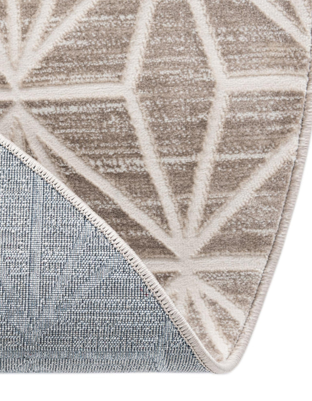 Brown 3' 3 x 3' 3 Jill Zarin Uptown Round Area Rug 70% Polypropylene & 30% Polyester Contemporary Carpet for Living, Dining, Office, Bedroom for Sale at Rug Engine