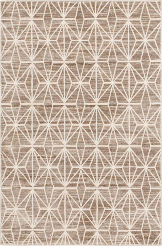 Brown 4' 1 x 6' 1 Jill Zarin Uptown Rectangle Area Rug 70% Polypropylene & 30% Polyester Contemporary Carpet for Living, Dining, Office, Bedroom for Sale at Rug Engine