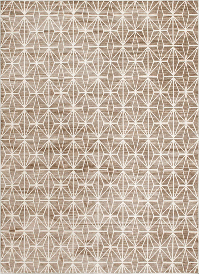 Brown 9' x 12' 2 Jill Zarin Uptown Rectangle Area Rug 70% Polypropylene & 30% Polyester Contemporary Carpet for Living, Dining, Office, Bedroom for Sale at Rug Engine