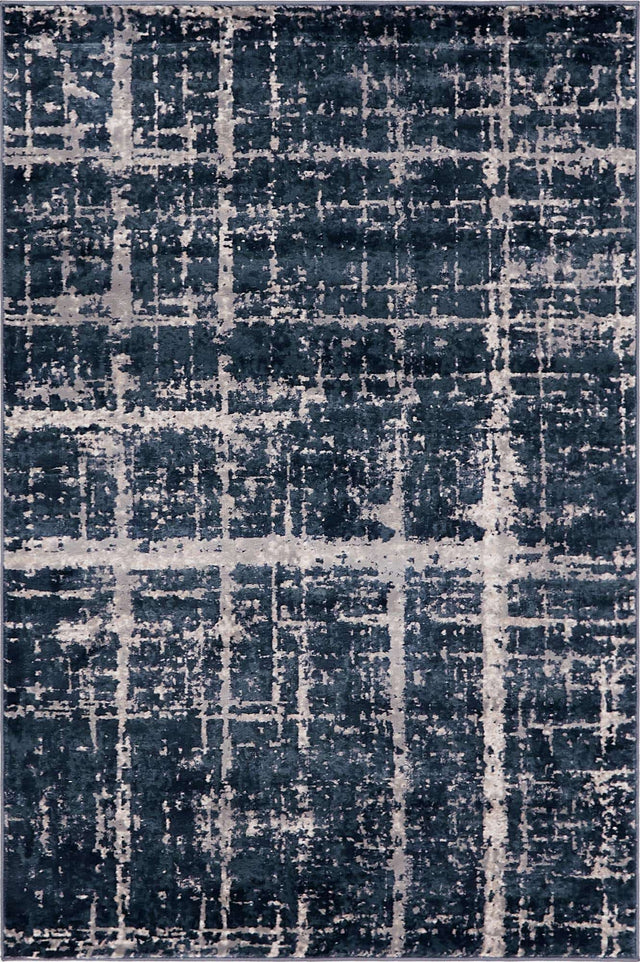 Navy Blue 4' 1 x 6' 1 Jill Zarin Uptown Rectangle Area Rug 70% Polypropylene & 30% Polyester Contemporary Carpet for Living, Dining, Office, Bedroom for Sale at Rug Engine