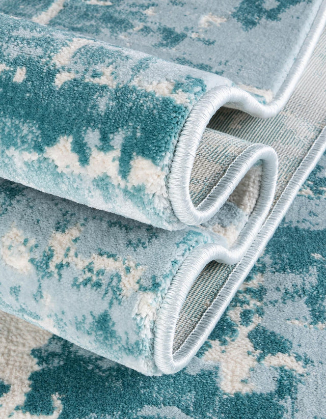 Turquoise 2' 2 x 6' 1 Jill Zarin Uptown Runner Area Rug 70% Polypropylene & 30% Polyester Contemporary Carpet for Living, Dining, Office, Bedroom for Sale at Rug Engine