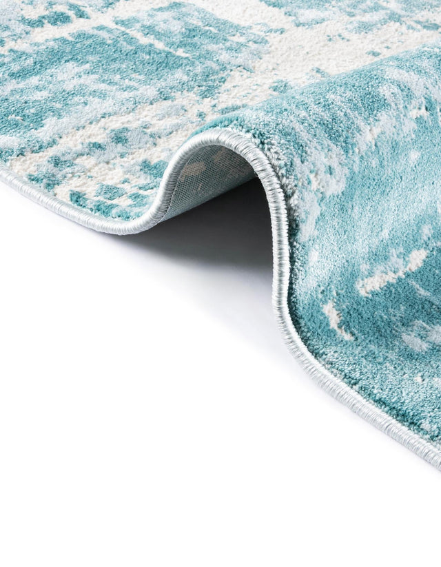 Turquoise 5' 1 x 8' Jill Zarin Uptown Rectangle Area Rug 70% Polypropylene & 30% Polyester Contemporary Carpet for Living, Dining, Office, Bedroom for Sale at Rug Engine