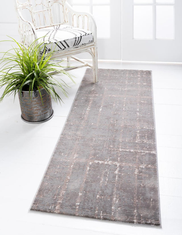 Gray 2' 7 x 13' 11 Jill Zarin Uptown Runner Area Rug 70% Polypropylene & 30% Polyester Contemporary Carpet for Living, Dining, Office, Bedroom for Sale at Rug Engine