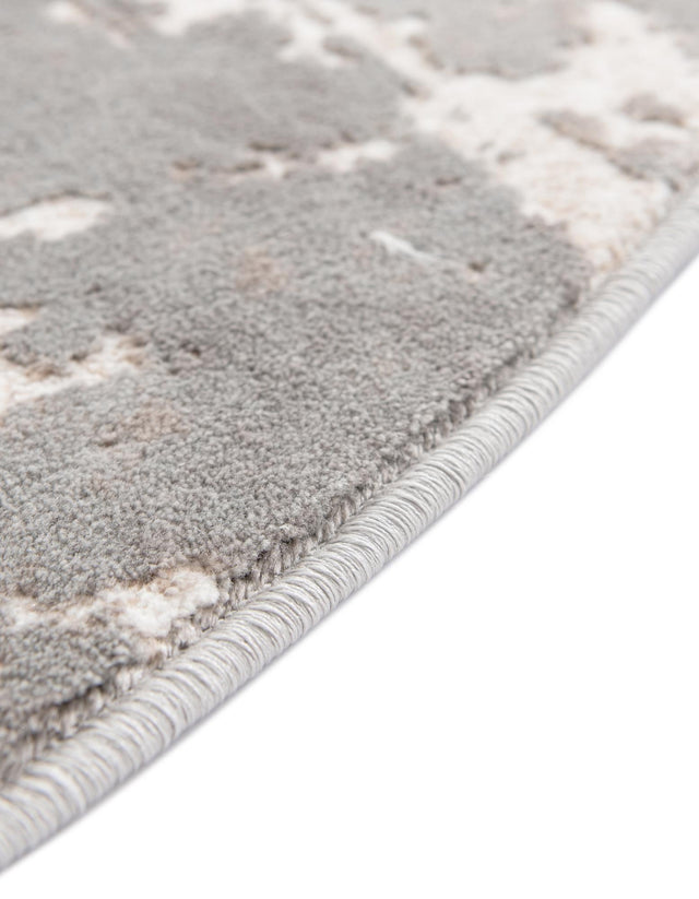 Gray 8' x 8' Jill Zarin Uptown Round Area Rug 70% Polypropylene & 30% Polyester Contemporary Carpet for Living, Dining, Office, Bedroom for Sale at Rug Engine