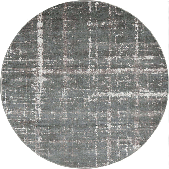 Gray 8' x 8' Jill Zarin Uptown Round Area Rug 70% Polypropylene & 30% Polyester Contemporary Carpet for Living, Dining, Office, Bedroom for Sale at Rug Engine
