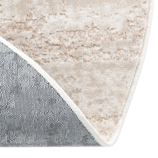Beige 5' 3 x 5' 3 Jill Zarin Uptown Round Area Rug 70% Polypropylene & 30% Polyester Contemporary Carpet for Living, Dining, Office, Bedroom for Sale at Rug Engine