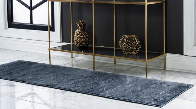 Navy Blue 2' 2 x 6' 1 Jill Zarin Uptown Runner Area Rug 70% Polypropylene & 30% Polyester Contemporary Carpet for Living, Dining, Office, Bedroom for Sale at Rug Engine