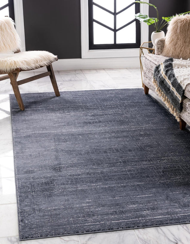 Navy Blue 5' 1 x 8' Jill Zarin Uptown Rectangle Area Rug 70% Polypropylene & 30% Polyester Contemporary Carpet for Living, Dining, Office, Bedroom for Sale at Rug Engine