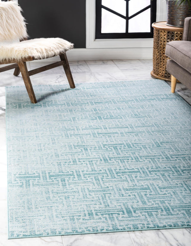 Blue 1' 8 x 1' 8 Jill Zarin Uptown Sample Area Rug 70% Polypropylene & 30% Polyester Contemporary Carpet for Living, Dining, Office, Bedroom for Sale at Rug Engine