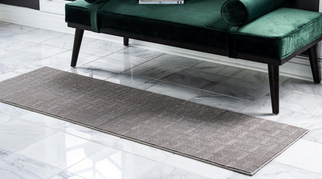Gray 2' 7 x 8' Jill Zarin Uptown Runner Area Rug 70% Polypropylene & 30% Polyester Contemporary Carpet for Living, Dining, Office, Bedroom for Sale at Rug Engine